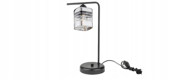 Tischlampe Glas Silber E27 H:38 cm Modern dekorativ Leuchte