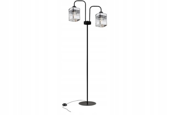 Stehleuchte 2-flammig Glas Silber E27 150 cm Modern Leuchte