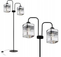 Stehleuchte 2-flammig Glas Silber E27 150 cm Modern