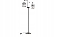 Stehleuchte 2-flammig Glas Silber E27 150 cm Modern