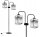 Stehleuchte 2-flammig Glas Silber E27 150 cm Modern Leuchte