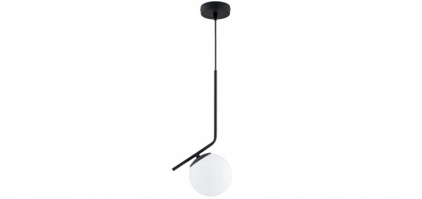 Pendelleuchte Glas Schwarz Weiß E27 B:14 cm Modern Leuchte