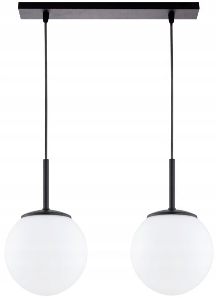 Pendelleuchte Glas Schwarz 2-flammig E27 L:40 cm Modern Leuchte