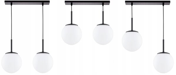 Pendelleuchte Glas Schwarz 2-flammig E27 L:40 cm Modern Leuchte