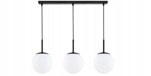Pendelleuchte blendarm Glas Metall Schwarz E27 L:60 cm Leuchte