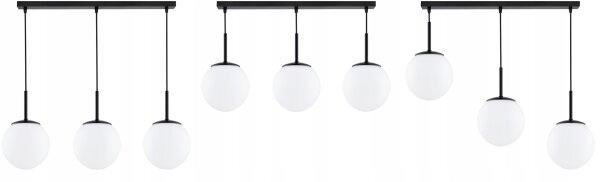 Pendelleuchte blendarm Glas Metall Schwarz E27 L:60 cm Leuchte