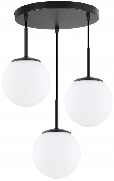 Pendelleuchte Glas Schwarz 3-flammig E27 B:30 cm Modern Leuchte