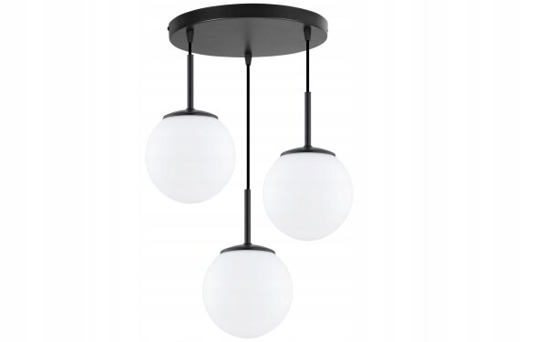 Pendelleuchte Glas Schwarz 3-flammig E27 B:30 cm Modern Leuchte