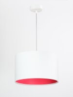 Pendelleuchte Wei&szlig; Stoff Esstischlampe rund