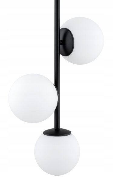 Pendelleuchte 3-flammig Glas Schwarz E27 B:14 cm Modern Leuchte