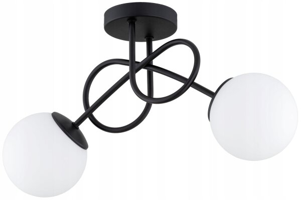 Deckenleuchte 2-flammig Metall Glas E27 B:30 cm Modern Leuchte