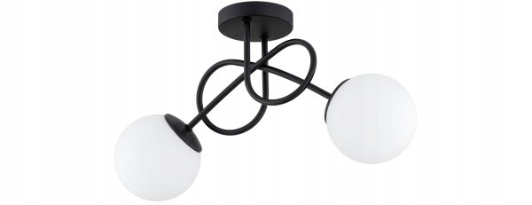 Deckenleuchte 2-flammig Metall Glas E27 B:30 cm Modern Leuchte