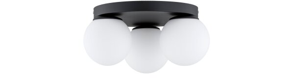 Deckenleuchte 3-flammig Glas Schwarz E27 B:30 cm Modern