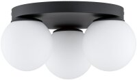 Deckenleuchte 3-flammig Glas Schwarz E27 B:30 cm Modern