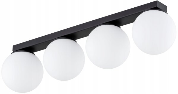 Deckenleuchte 4-flammig Glas Schwarz E27 L:60 cm Modern Leuchte