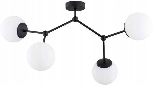 Deckenleuchte 4-flammig Glas Metall E27 L:80 cm Modern Leuchte