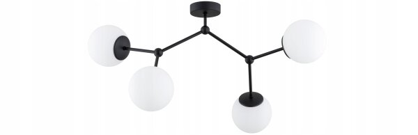 Deckenleuchte 4-flammig Glas Metall E27 L:80 cm Modern Leuchte