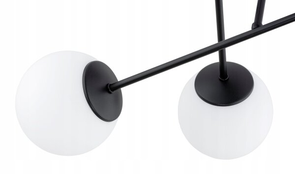 Deckenleuchte 6-flammig Glas Schwarz E27 70 cm blendarm Leuchte
