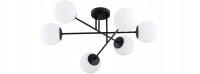 Deckenleuchte 6-flammig Glas Schwarz E27 70 cm blendarm