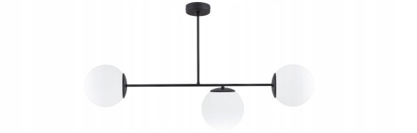Deckenleuchte 3-flammig Glas Schwarz E27 L:40 cm Modern Leuchte