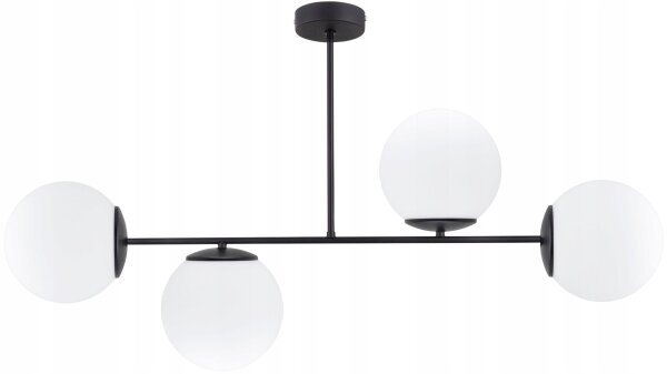 Deckenleuchte 4-flammig Metall Glas E27 L:40 cm Modern Leuchte