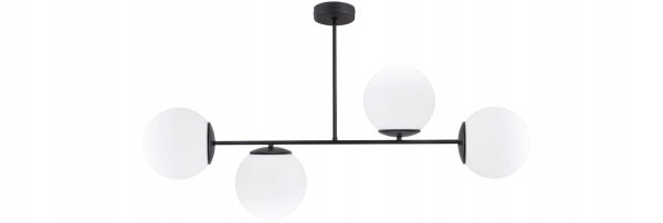 Deckenleuchte 4-flammig Metall Glas E27 L:40 cm Modern Leuchte