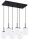 Pendelleuchte 6-flammig Glas Metall Schwarz E27 L:60 cm Leuchte