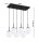 Pendelleuchte 6-flammig Glas Metall Schwarz E27 L:60 cm Leuchte