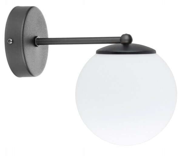 Wandleuchte Glas Schwarz Weiß E27 B:14 cm dekorativ Leuchte