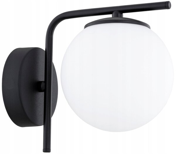 Wandleuchte Glas Metall Schwarz Weiß E27 B:14 cm Modern Leuchte