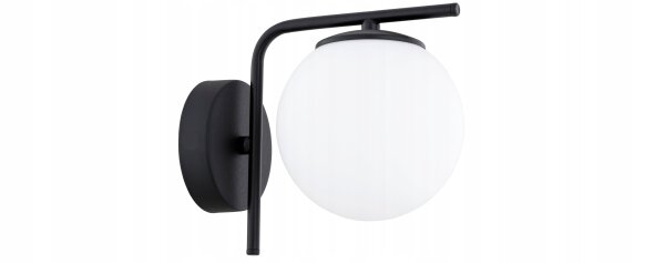 Wandleuchte Glas Metall Schwarz Weiß E27 B:14 cm Modern Leuchte