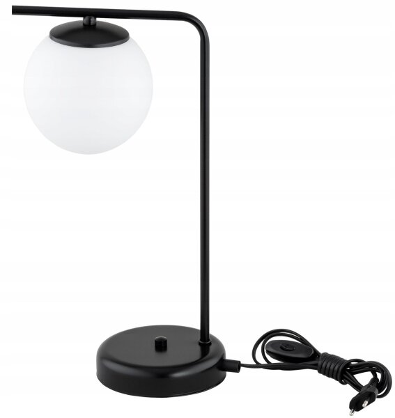 Tischleuchte Glas Schwarz Weiß E27 H:38 cm blendarm Leuchte