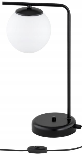 Tischleuchte Glas Schwarz Weiß E27 H:38 cm blendarm Leuchte
