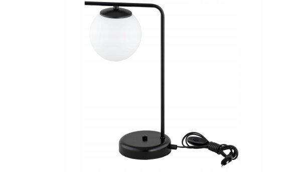 Tischleuchte Glas Schwarz Weiß E27 H:38 cm blendarm Leuchte