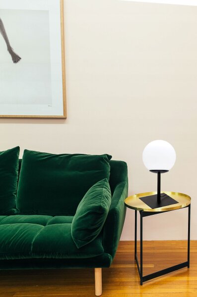 Tischlampe Glas Schwarz Weiß E27 H:30 cm blendarm Leuchte