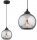 Pendelleuchte Rauchglas Schwarz E27 B:15 cm Modern Leuchte