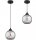 Pendelleuchte Rauchglas Schwarz E27 B:15 cm Modern Leuchte