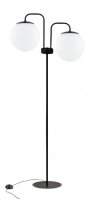 Stehleuchte 2-flammig Glas Metall Schwarz E27 150 cm