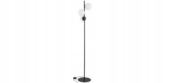 Stehleuchte 3-flammig Metall Glas Schwarz E27 160 cm Leuchte