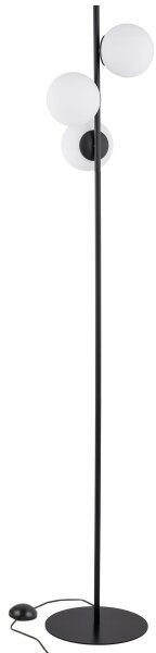 Stehleuchte 3-flammig Metall Glas Schwarz E27 160 cm