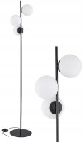 Stehleuchte 3-flammig Metall Glas Schwarz E27 160 cm