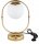 Tischleuchte Kugel Glas Weiß Gold E27 H:26 cm blendarm Leuchte