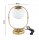 Tischleuchte Kugel Glas Weiß Gold E27 H:26 cm blendarm