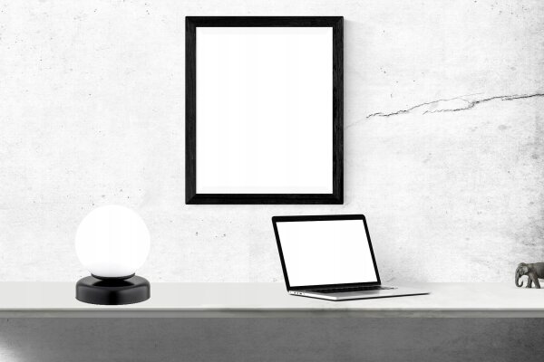 Tischleuchte Glas Schwarz Weiß E27 H:15 cm dekorativ Leuchte