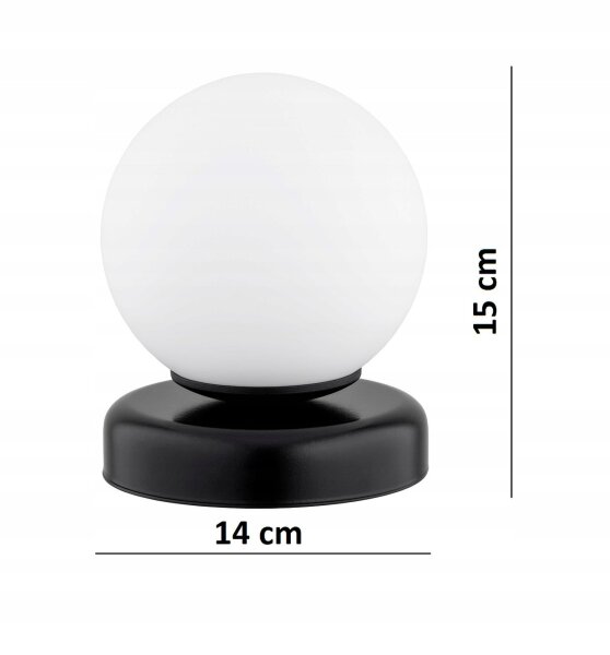 Tischleuchte Glas Schwarz Weiß E27 H:15 cm dekorativ Leuchte