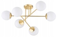 Deckenleuchte 6-flammig Glas Gold E27 B:70 cm blendarm