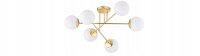 Deckenleuchte 6-flammig Glas Gold E27 B:70 cm blendarm