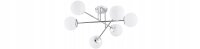 Deckenleuchte 6-flammig Glas Metall Silber E27 B:70 cm