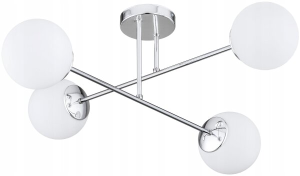 Deckenleuchte 4-flammig Glas Metall E27 B:70 cm Modern Leuchte