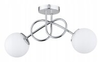 Deckenleuchte 2-flammig Glas Wei&szlig; Silber E27 B:70 cm